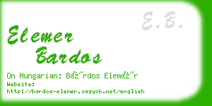 elemer bardos business card